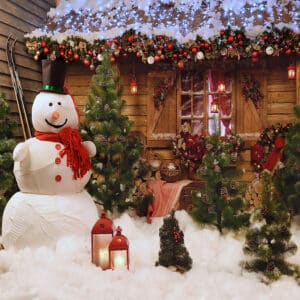 Feestdagen sneeuwpop kerst