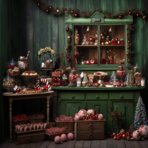 Kerstbuffetkast, kerstwinkel, inside the christmas store